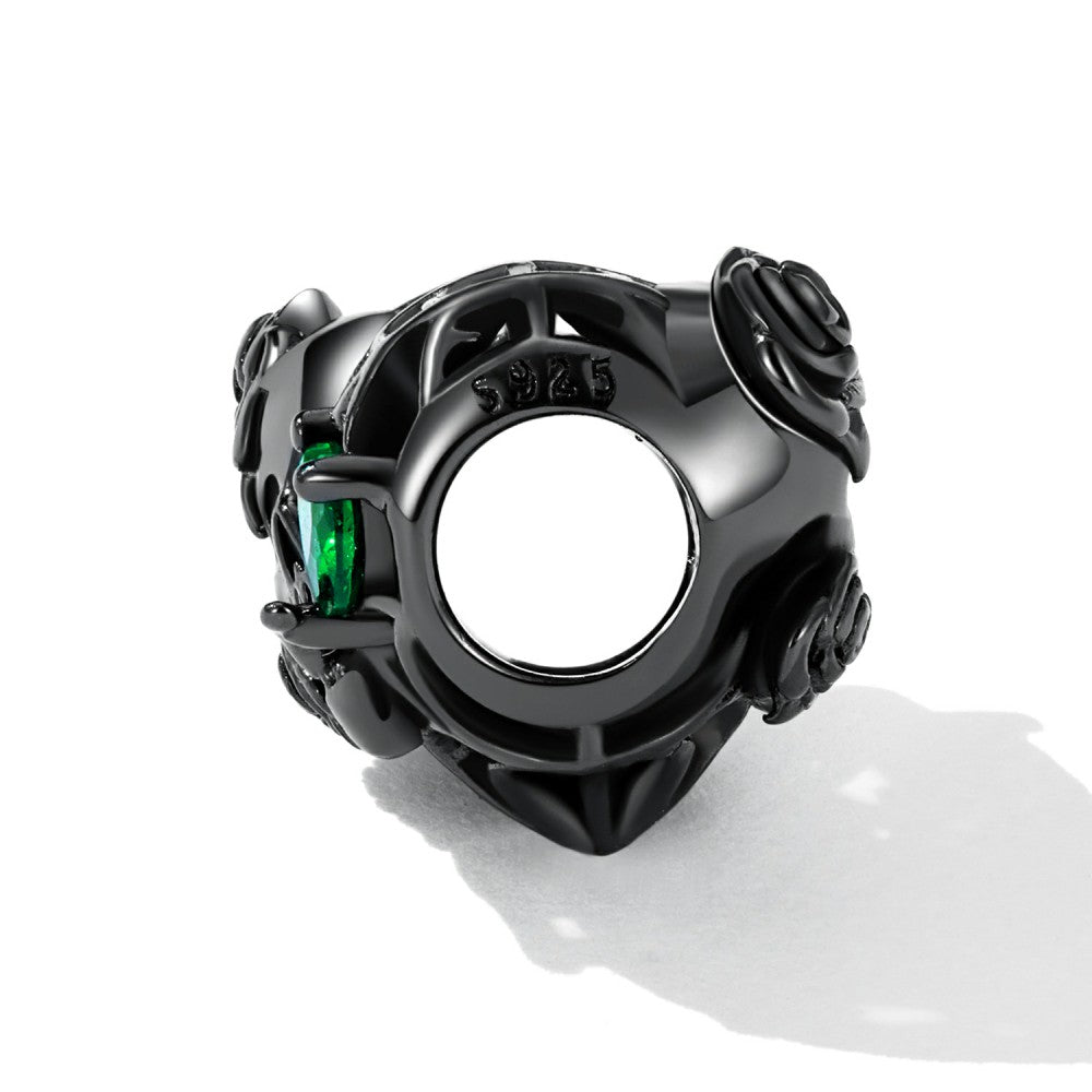 ciondolo a forma di cuore con teschio scuro e rosa, in argento sterling 925 xs2223