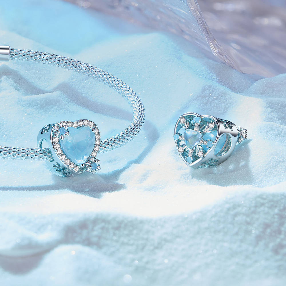 Charm Amor Hielo Y Nieve Plata Regalos De Navidad - soufeeles