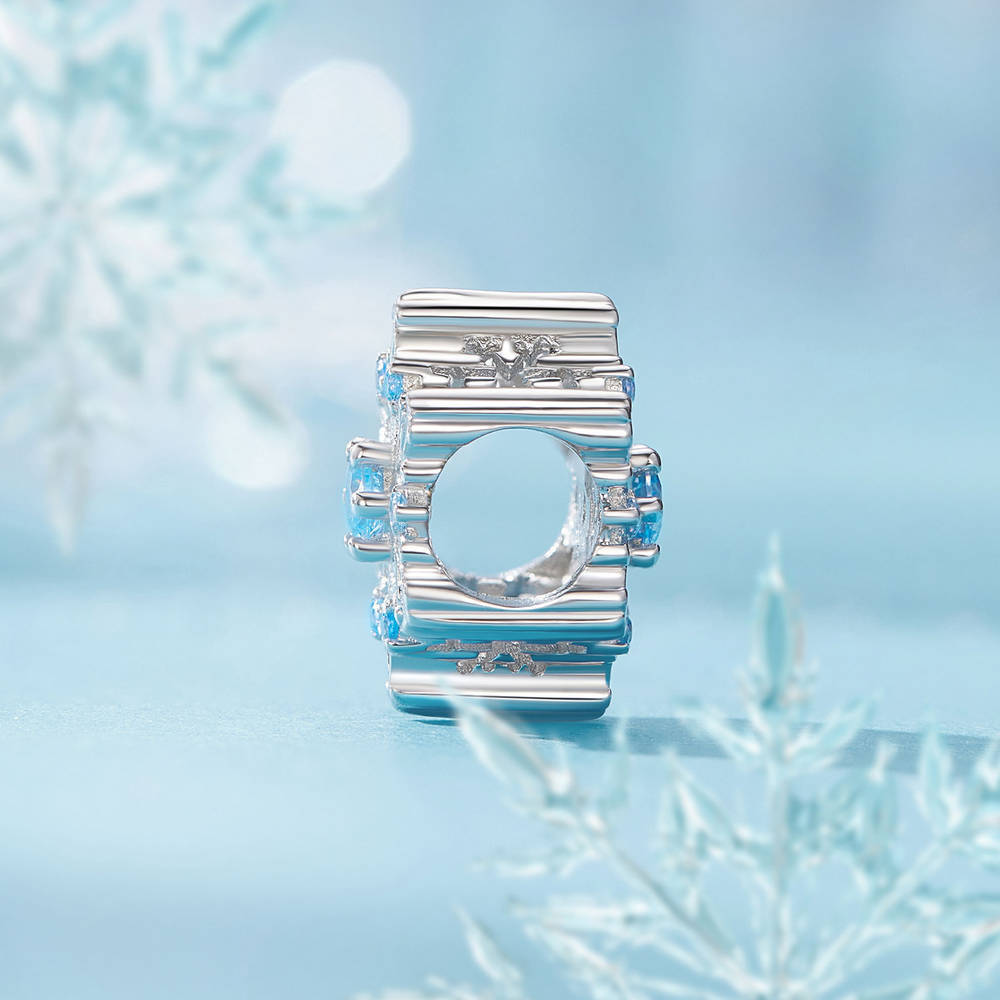 Charm Copo De Nieve Plata Regalos De Navidad - soufeeles