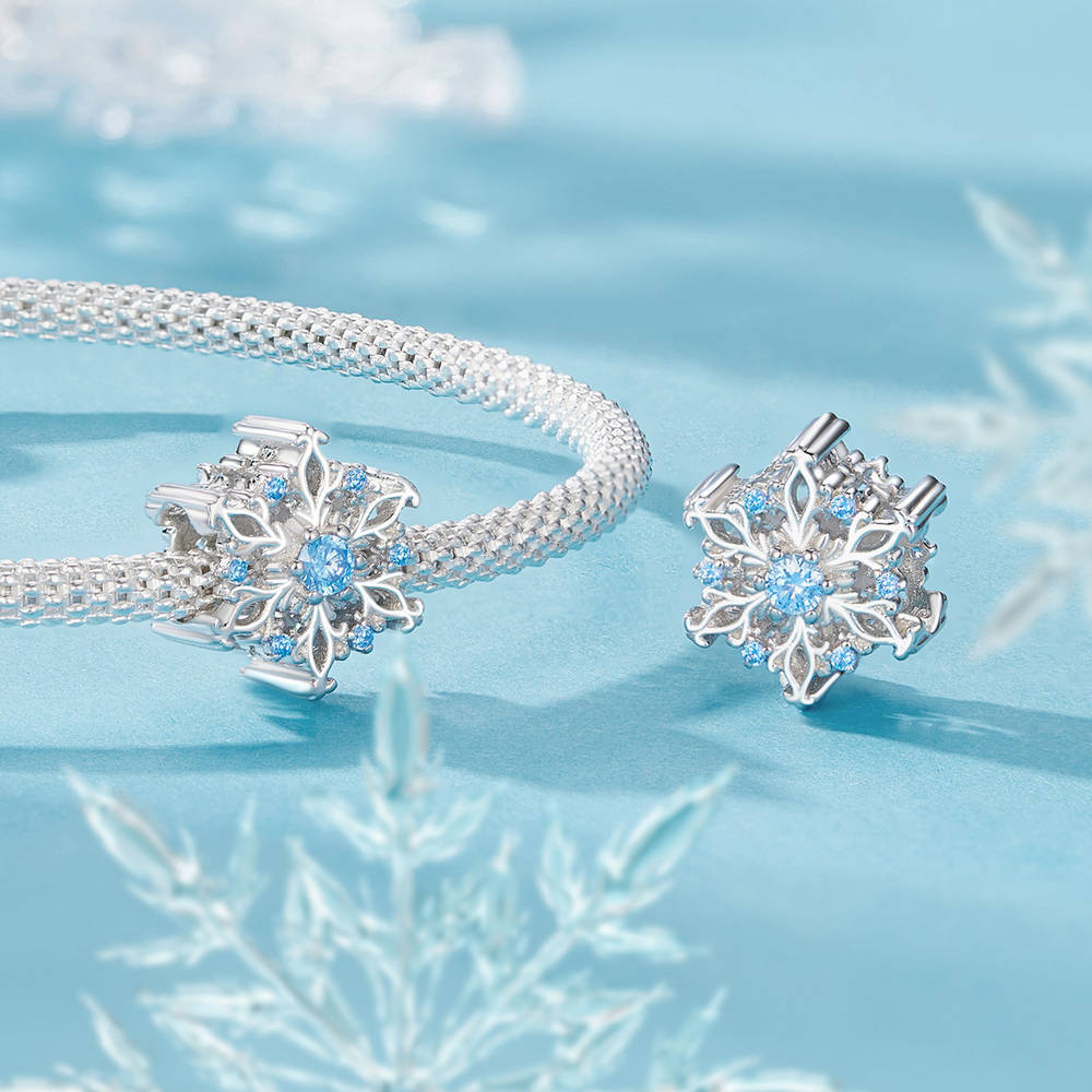 Charm Copo De Nieve Plata Regalos De Navidad - soufeeles