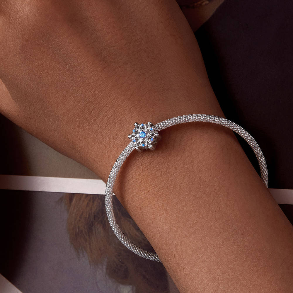Charm Copo De Nieve Plata Regalos De Navidad - soufeeles