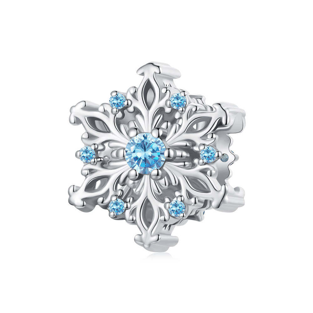 Charm Copo De Nieve Plata Regalos De Navidad - soufeeles