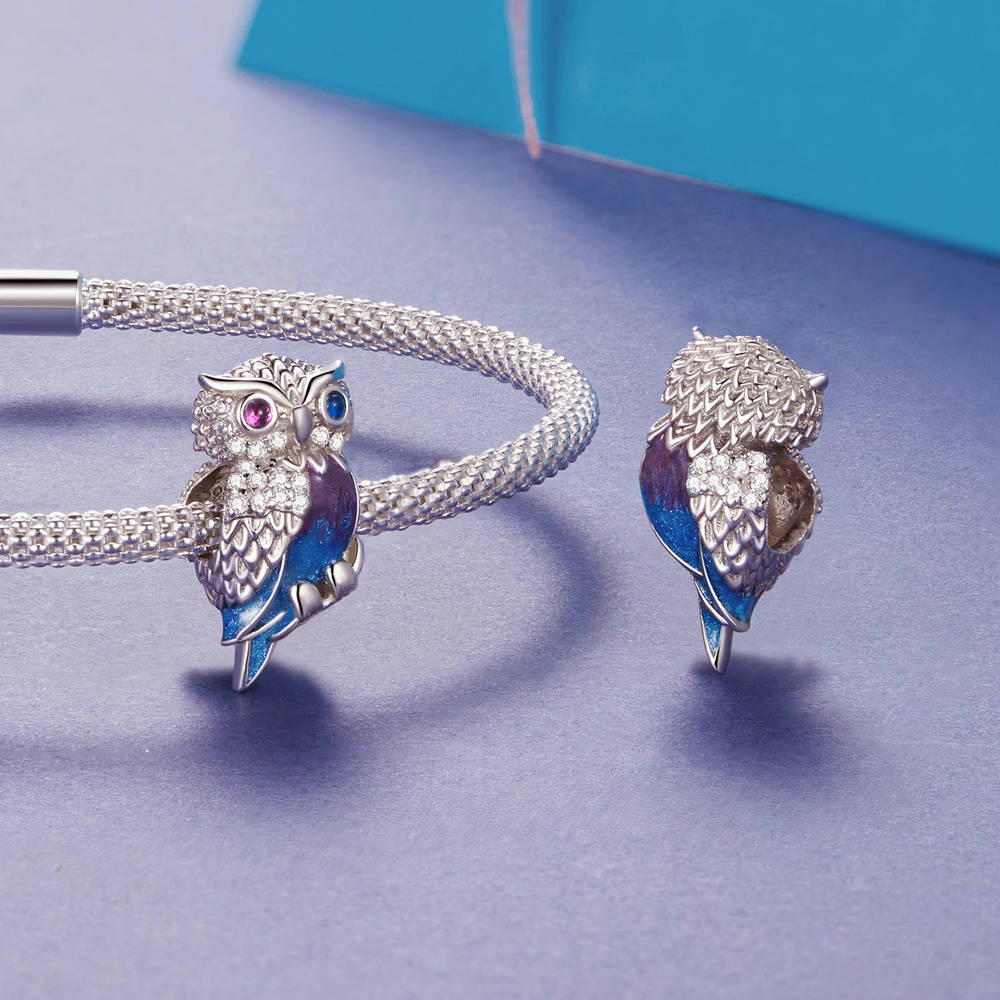 Charm Búho Mágico Plata Regalos De Navidad - soufeeles
