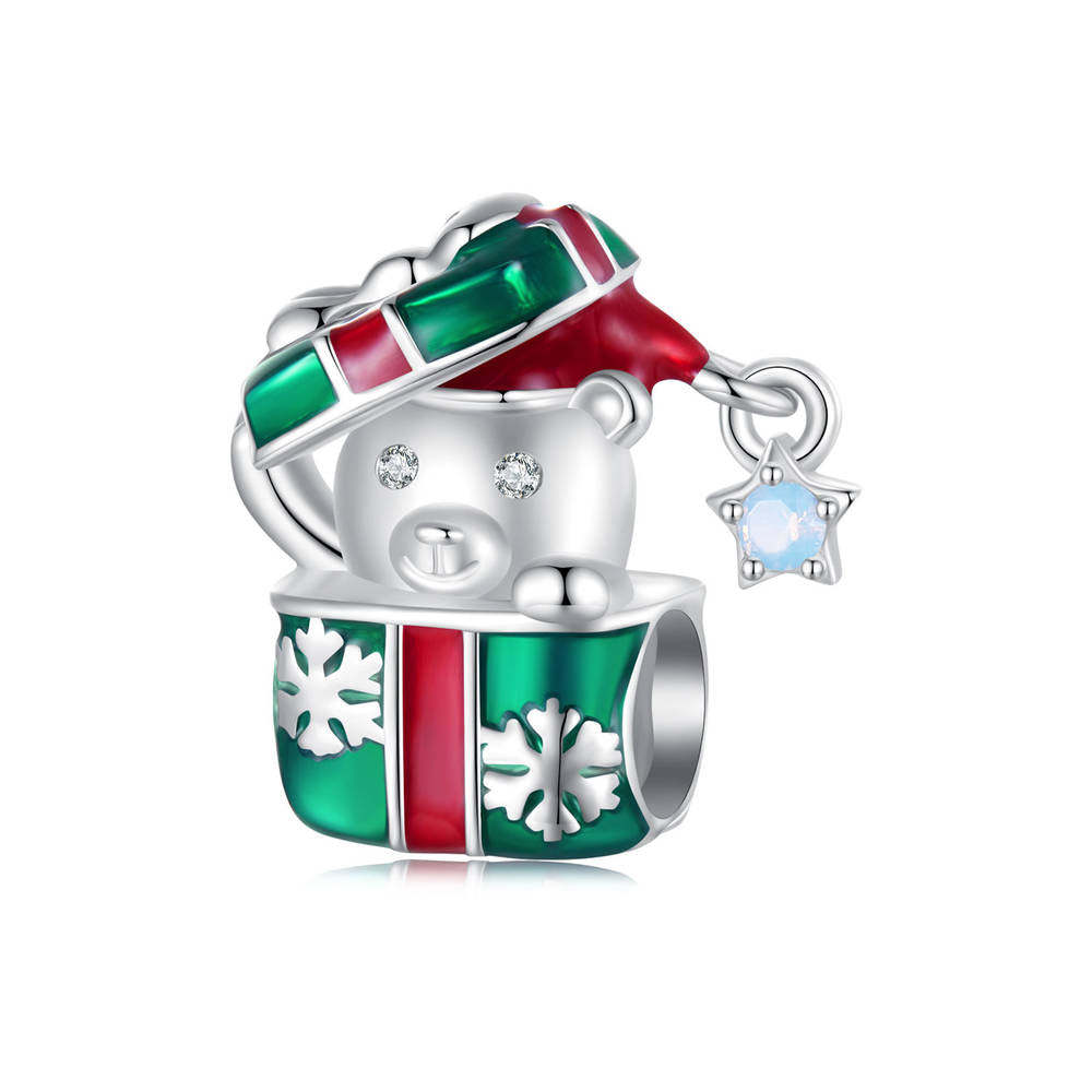 Oso Navidad Caja De Regalo Encanto Plata Regalos De Navidad - soufeeles