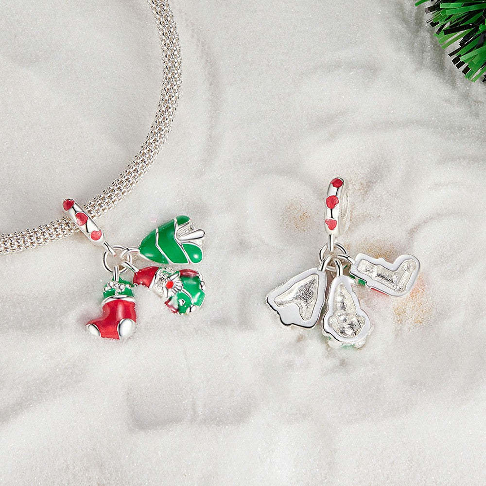 glow in the dark christmas dangle charm 925 sterling silver yb2299