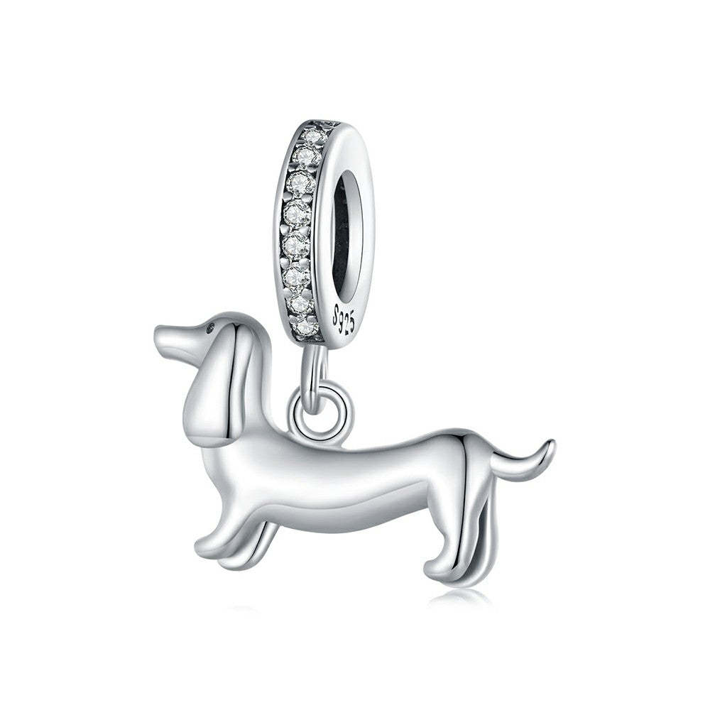 dachshund dangle charm 925 sterling silver yb2325