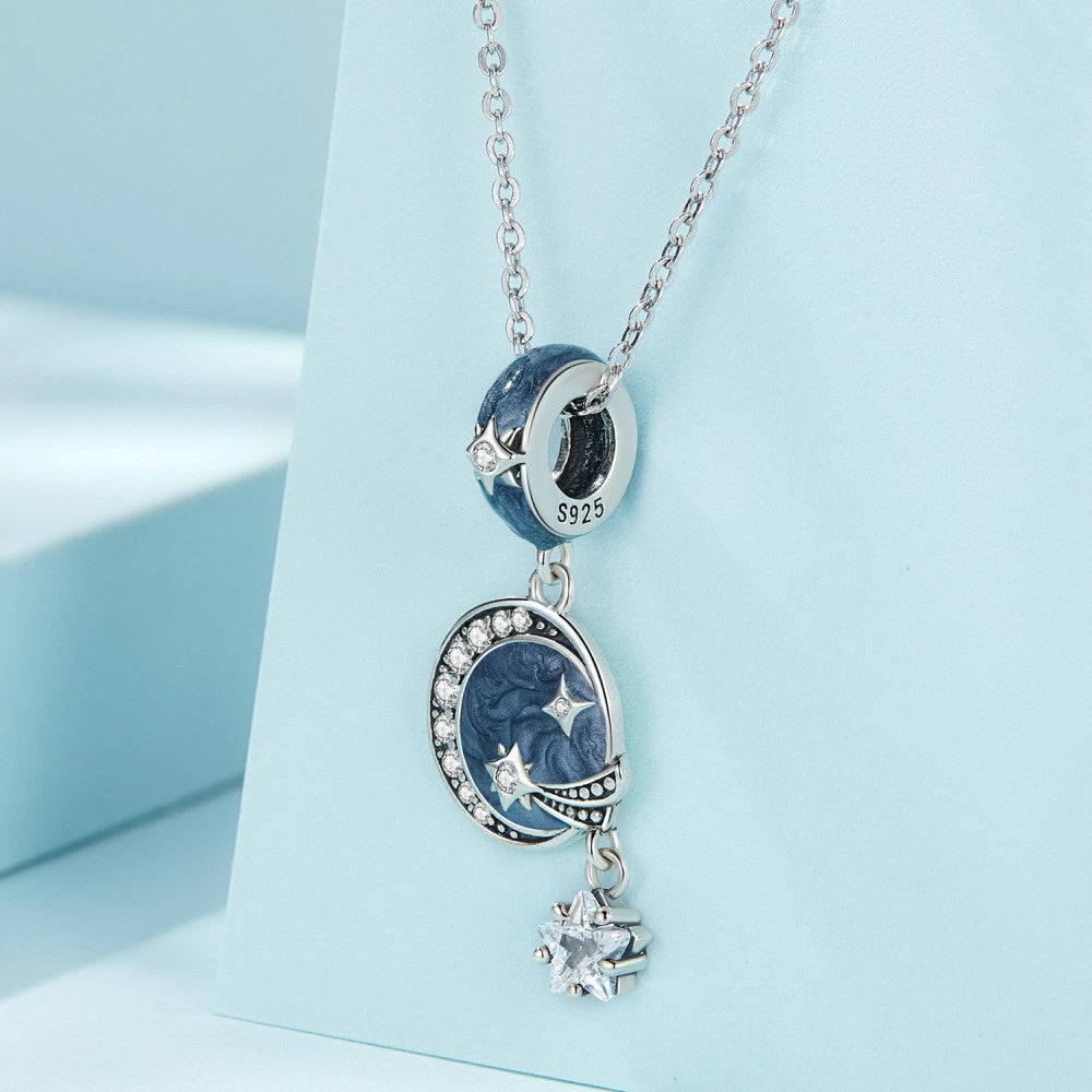 Ciondolo pendente galassia cielo stellato in argento sterling 925 yb2464