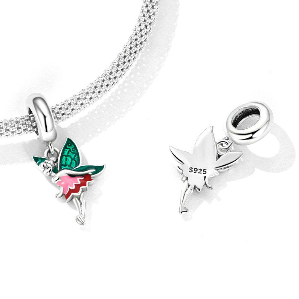 flower elf dangle charm 925 sterling silver yb2504