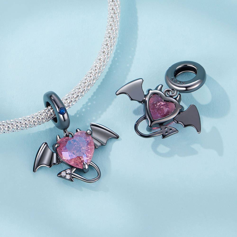 Amor Diablo Colgante Colgante Charm Plata - soufeeles