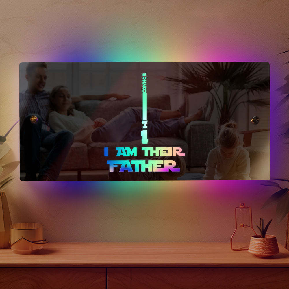 Personalizado Soy Su Padre Espejo Luz Nombre Personalizado Espejo Ilum
