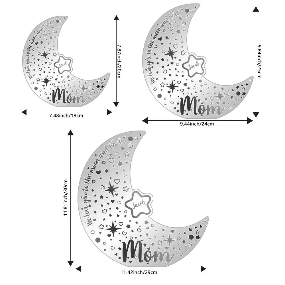 Nombre Personalizado Luna Espejo Luz Personalizado Miembro De La Familia Nombre Espejo Luz Regalo Para Mamá - soufeeles