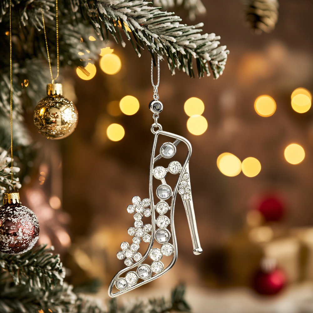 Adornos De Proyección De Fotos Personalizados Adorno De Tacón Alto Adornos Para Árboles De Navidad Regalos De Navidad - soufeeles