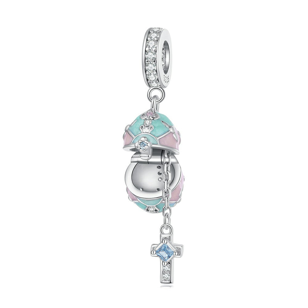 ciondolo pendente uovo di pasqua in argento sterling 925 yb2369