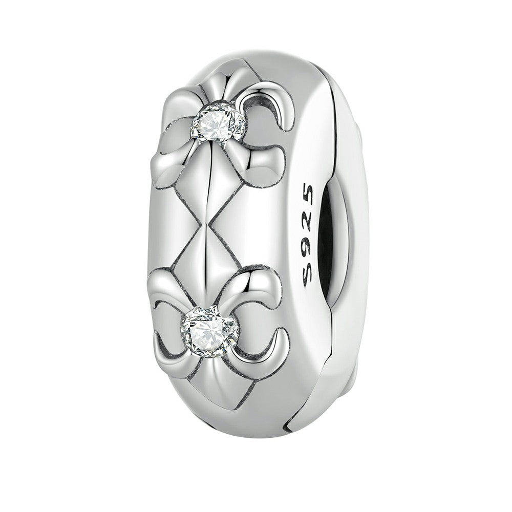 Ciondolo distanziatore con tappo a fiore di iris in argento sterling 925 dp132