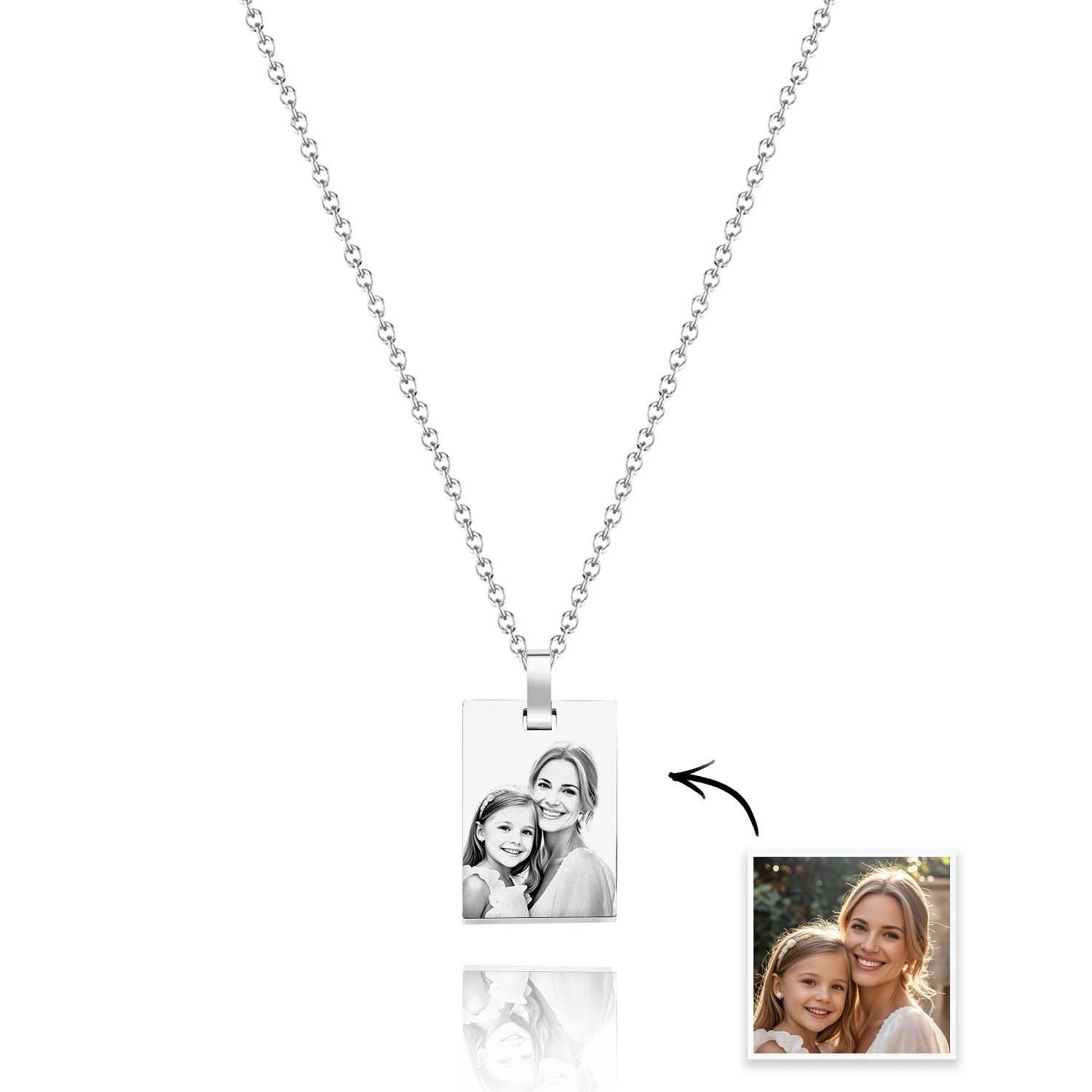 Collar Con Foto Personalizada Y Grabado De Sombras. Regalos Para El Día De La Madre. - soufeeles