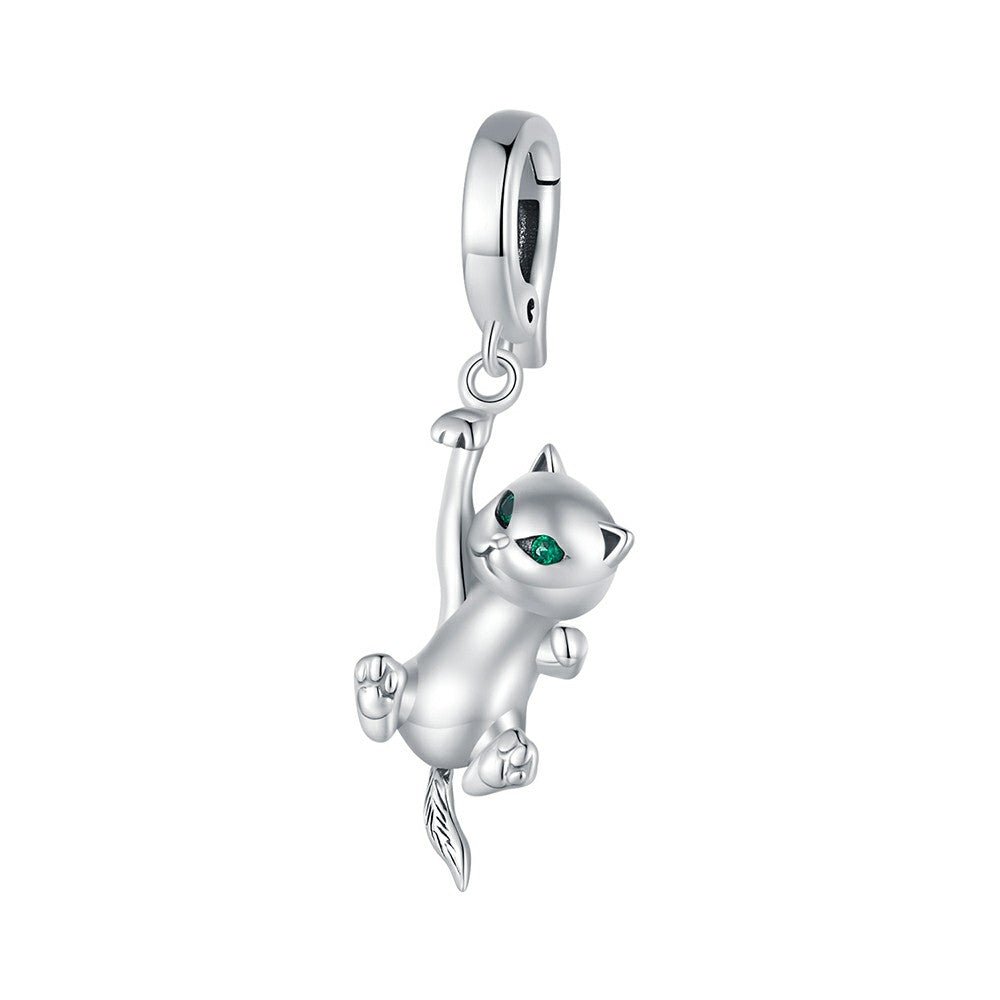 ciondolo pendente con fibbia con apertura e chiusura gatto in argento sterling 925 yb2324
