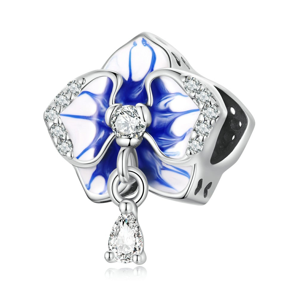 Ciondolo phalaenopsis blu in argento sterling 925 xs2183