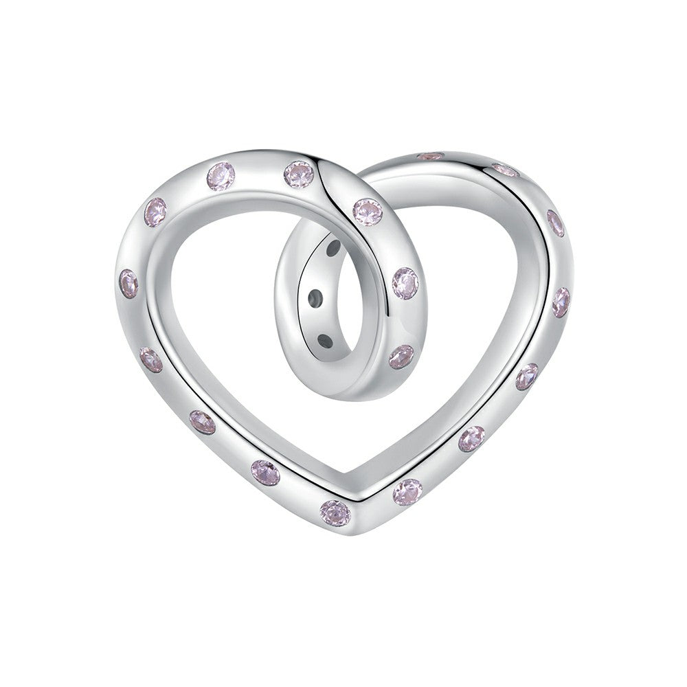 ciondolo a forma di cuore impigliato in argento sterling 925 xs2016