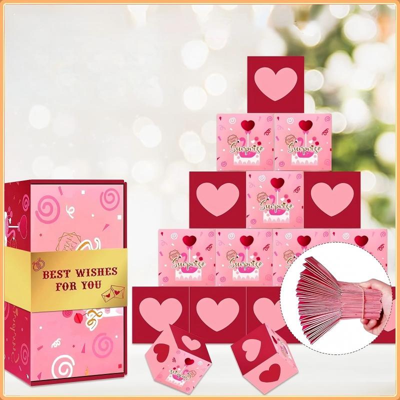 Caja De Regalo Sorpresa Con Explosión De Dinero, Única Caja De Regalo Plegable Con Sobre Rojo Que Rebota, Caja De Regalo Con Explosión De Efectivo, Lujosa Para Cumpleaños, Aniversario, Propuesta De San Valentín. - soufeeles