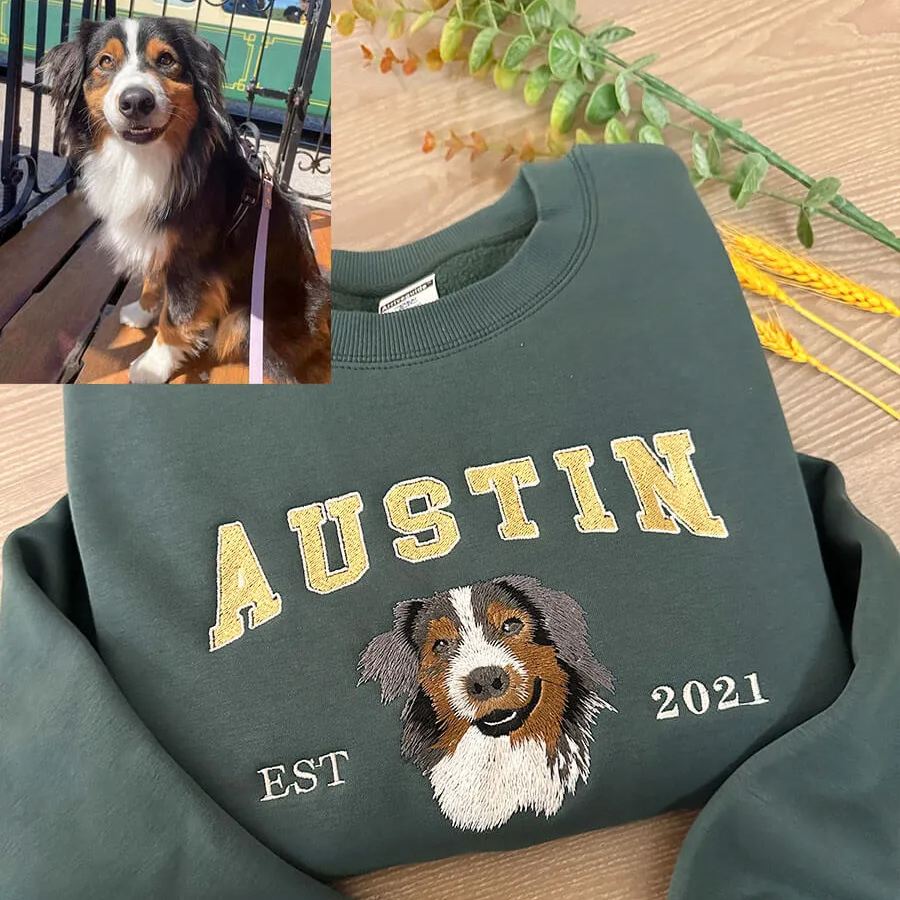 Sudadera Bordada Personalizada Retrato De Mascota Sudadera Con Capucha Con Foto Regalos Para Amantes De Las Mascotas - soufeeles