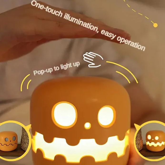 Luz De Noche De Calabaza: Regalo Divertido Y Creativo, Lámpara De Ambiente, Decoración De Halloween, Linterna De Calabaza Para Halloween - soufeeles