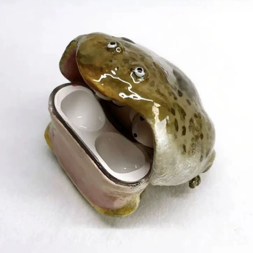 Funda Para Auriculares Ugly Frog Con Lazo Para Apple Airpods Pro 2/3, Funda Protectora Para Auriculares Con Diseño Creativo