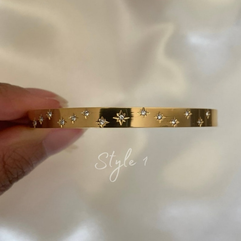 Conjunto De Brazalete Celestial De Oro De 18 Quilates Brazaletes Chapados En Oro Brazalete Tallado Con Estrellas Del Sol Brazaletes Apilables Clásicos - soufeeles