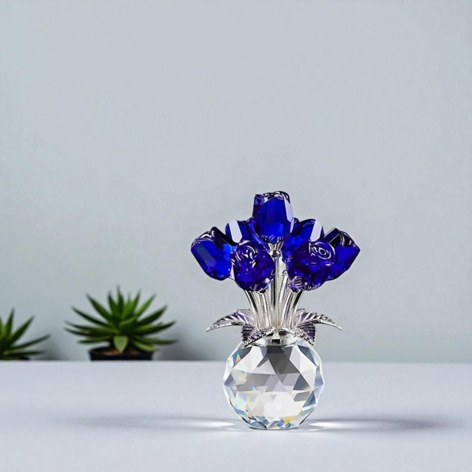 Ramo De Rosas De Cristal, Elegante Adorno Floral Para Decoración Del Hogar, Regalo Para Mamá Y Novia. - soufeeles