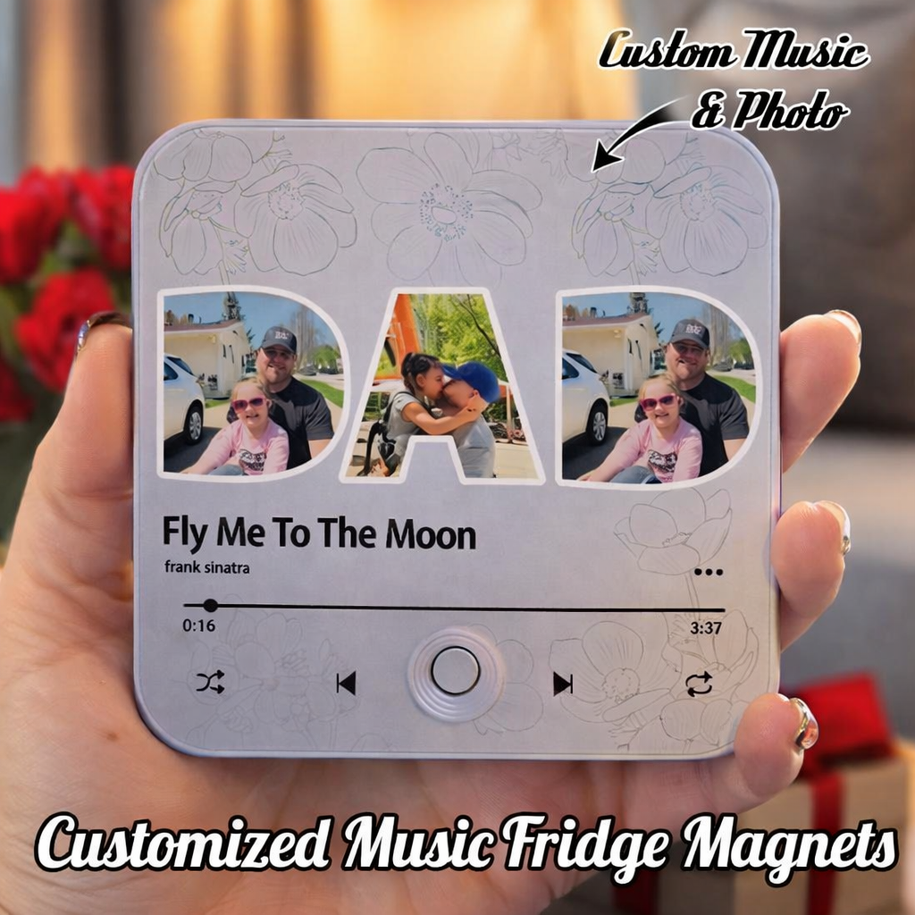 Imán De Nevera Con Música Personalizada, Foto Personalizada Y Artista Musical, Regalo Para El Día Del Padre - soufeeles