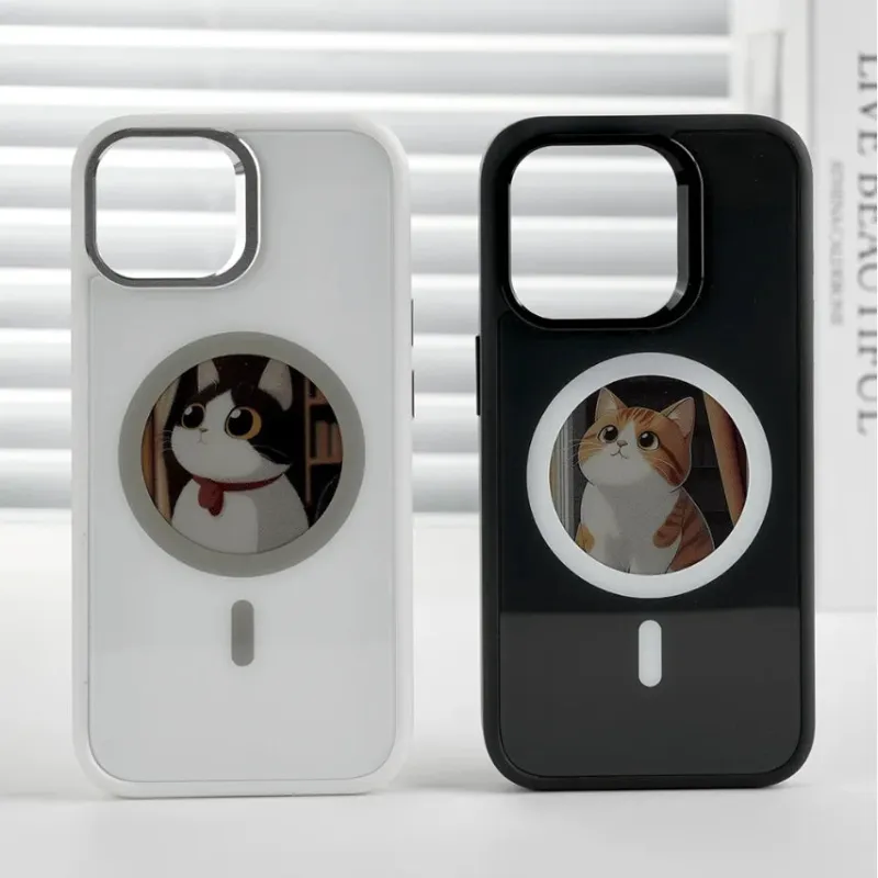 Funda De Teléfono Con Pantalla De Tinta Electrónica Personalizada, Funda De Teléfono Con Nfc Magnética Y Pantalla Redonda - soufeeles