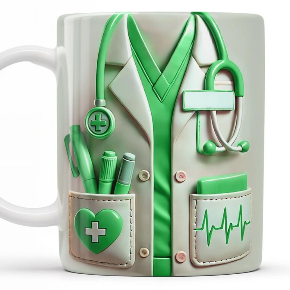 Tasse À Café Personnalisée Avec Stéthoscope Et Motif Médical - Cadeau Pour Les Professionnels De La Santé - soufeelfr
