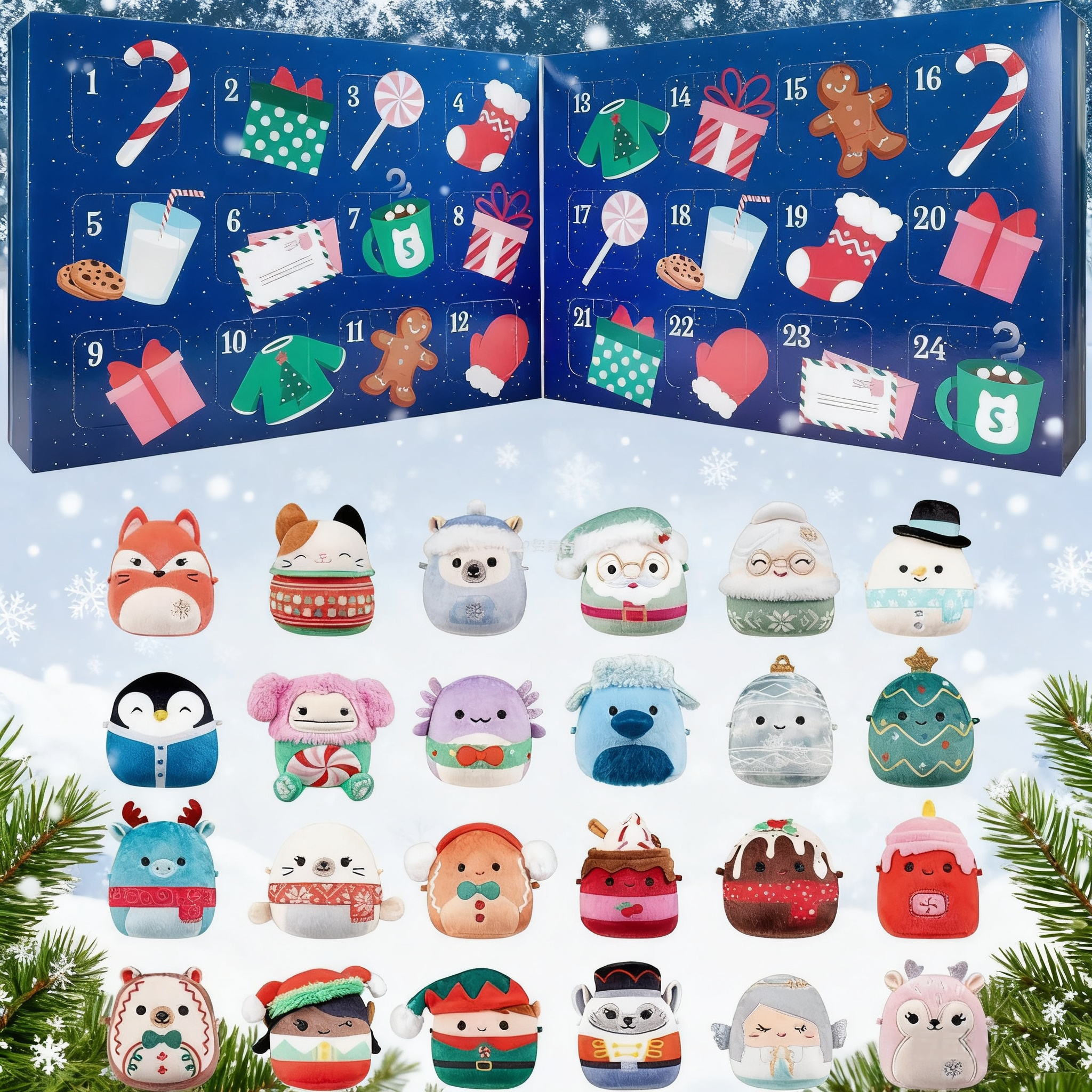 Calendrier De L'avent 2025 Pour Enfants Avec 24 Mini-poupées, Jouets En Peluche Ou En Pvc, Cadeau Pour Enfants - soufeelfr
