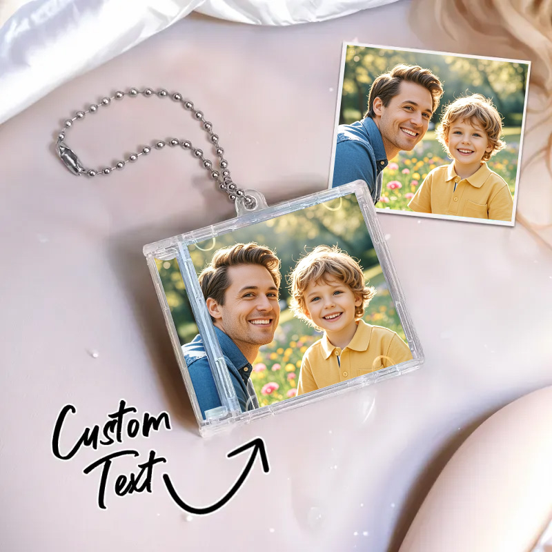 Porte-clés Nfc Personnalisé Mini Album Cd Porte-clés Personnalisé Avec Photos Entièrement Personnalisées + Chanson Écoutez Votre Chanson Spotify Préférée Instantanément Cadeau De Musique Personnalisé Porte-clés Mélomane Album Cd Cadeaux De Fête Des Pères - soufeelfr