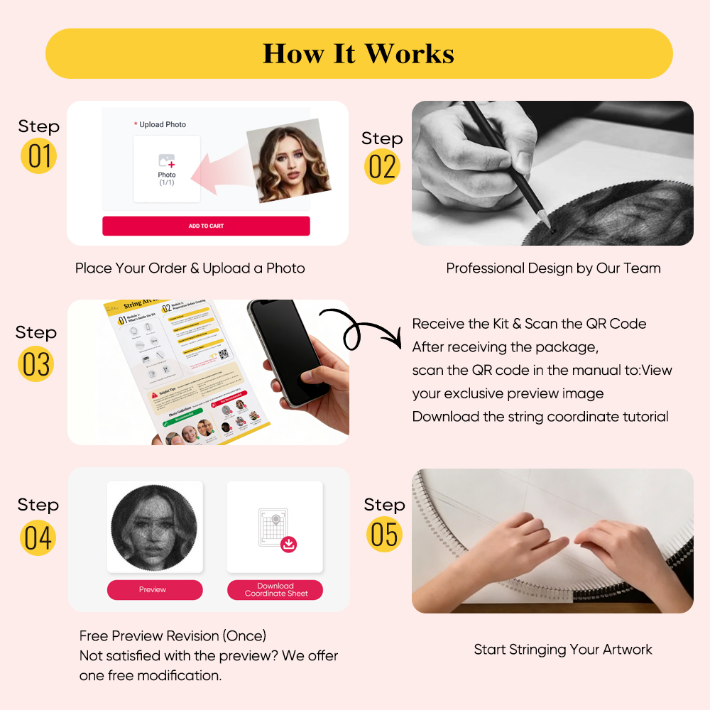 Kit De Portrait En Fil Personnalisé Avec Photo. Créez Votre Propre Tableau En Fil Unique Grâce À Notre Kit Diy. Décoration Murale À Faire Soi-même. Cadeau Fait Main. - soufeelfr