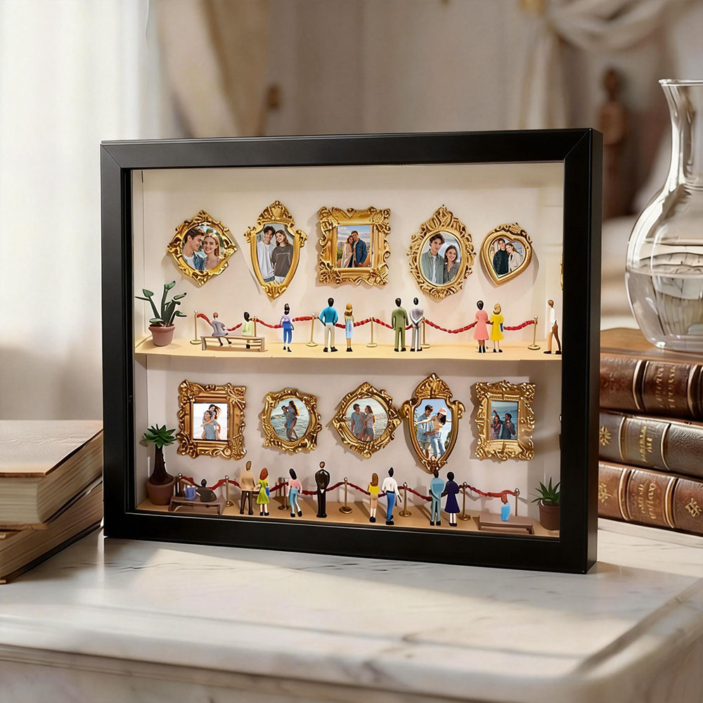 Cadre Photo Personnalisé « musée Des États-unis » Pour Couples, Cadeau Idéal Pour Elle, Mini-musée, Cadeau Parfait Pour La Saint-valentin