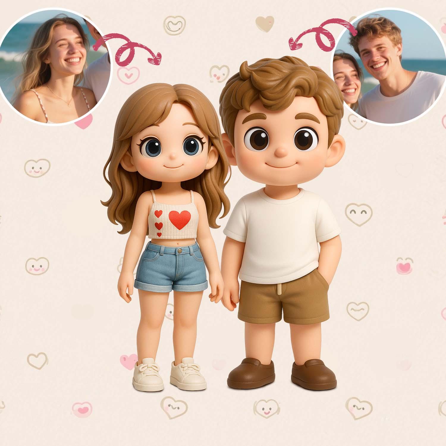 Figurines Miniatures 3d Personnalisées, Coffret Photo Aveugle, Cadeaux Pour Couple