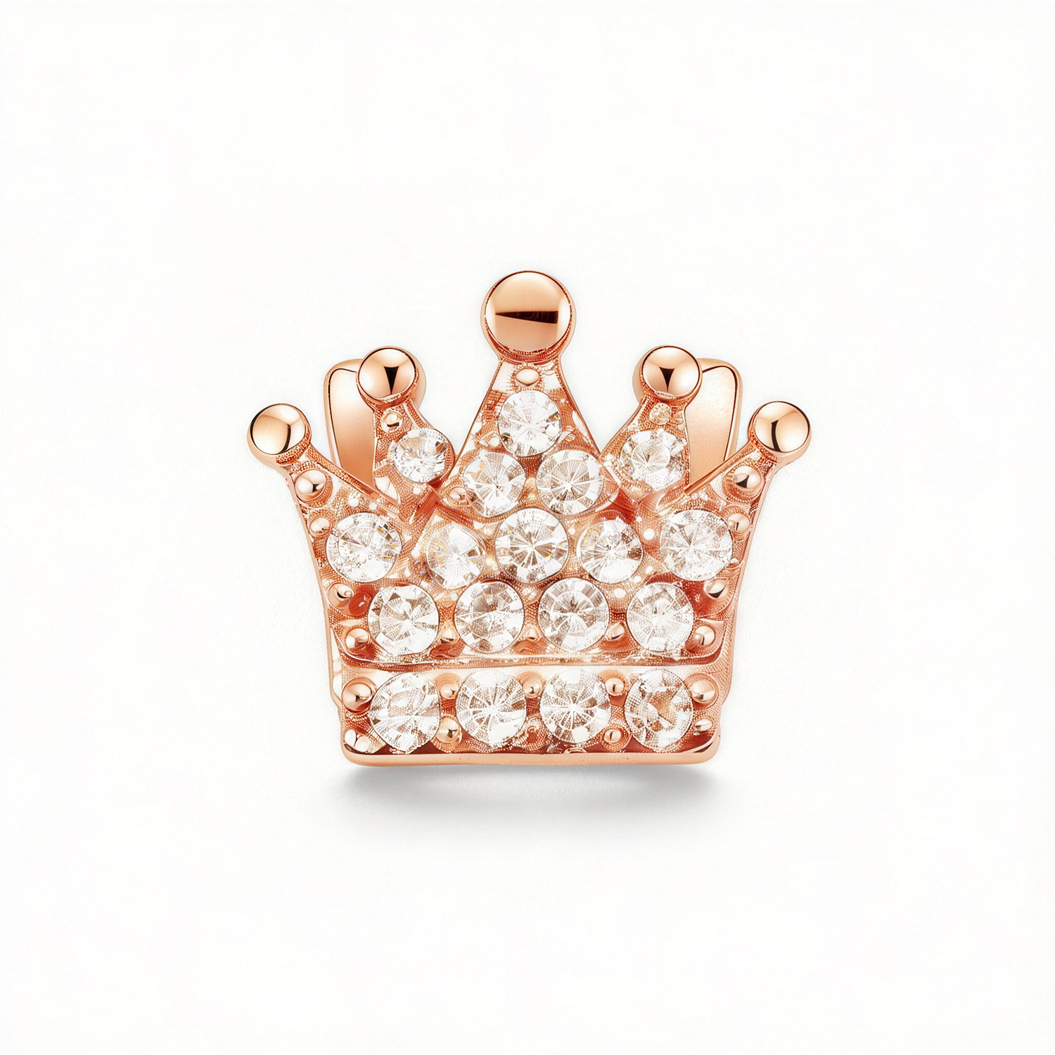 Breloque Couronne De Diamants - Or Rose - soufeelfr