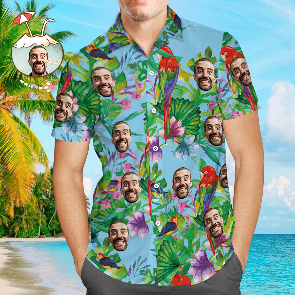 Chemises Hawaïennes Personnalisées Profitez De L'heure D'été, Chemise De Plage Aloha Pour Hommes