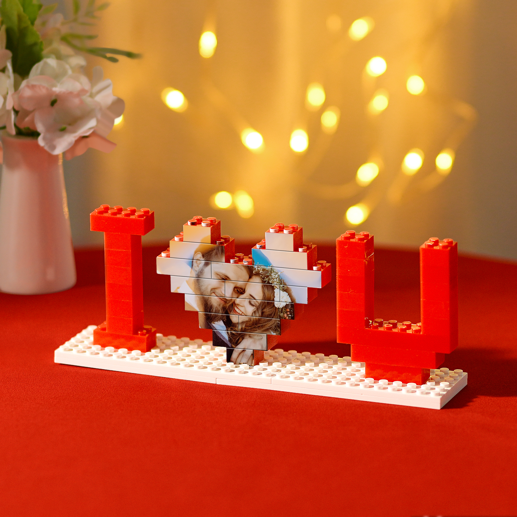 Bloc Photo De Brique De Construction Personnalisé Personnalisé Je T'aime Brique Puzzles Cadeaux Pour Les Amoureux