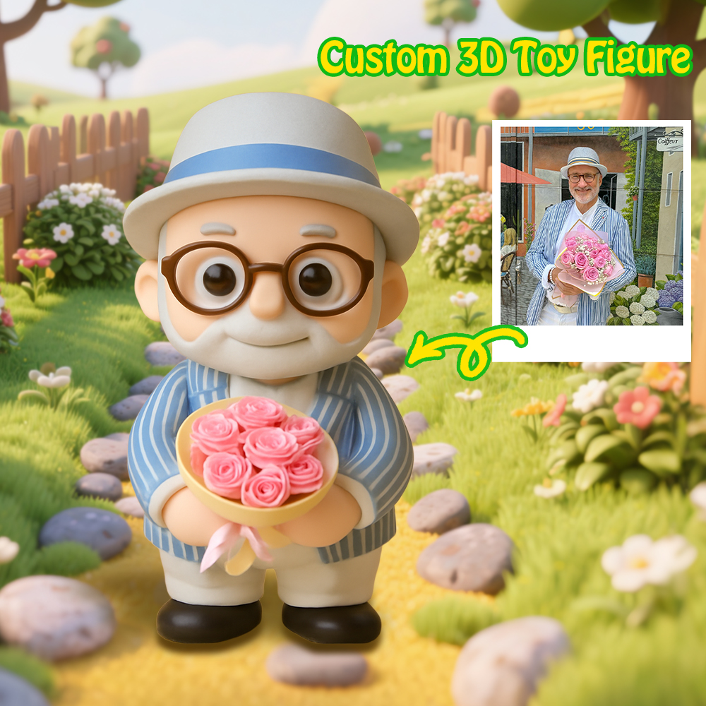 Figurine 3d Personnalisée De Papa À Partir D'une Photo. Cadeau Unique Et Attentionné Pour La Fête Des Pères. - soufeelfr