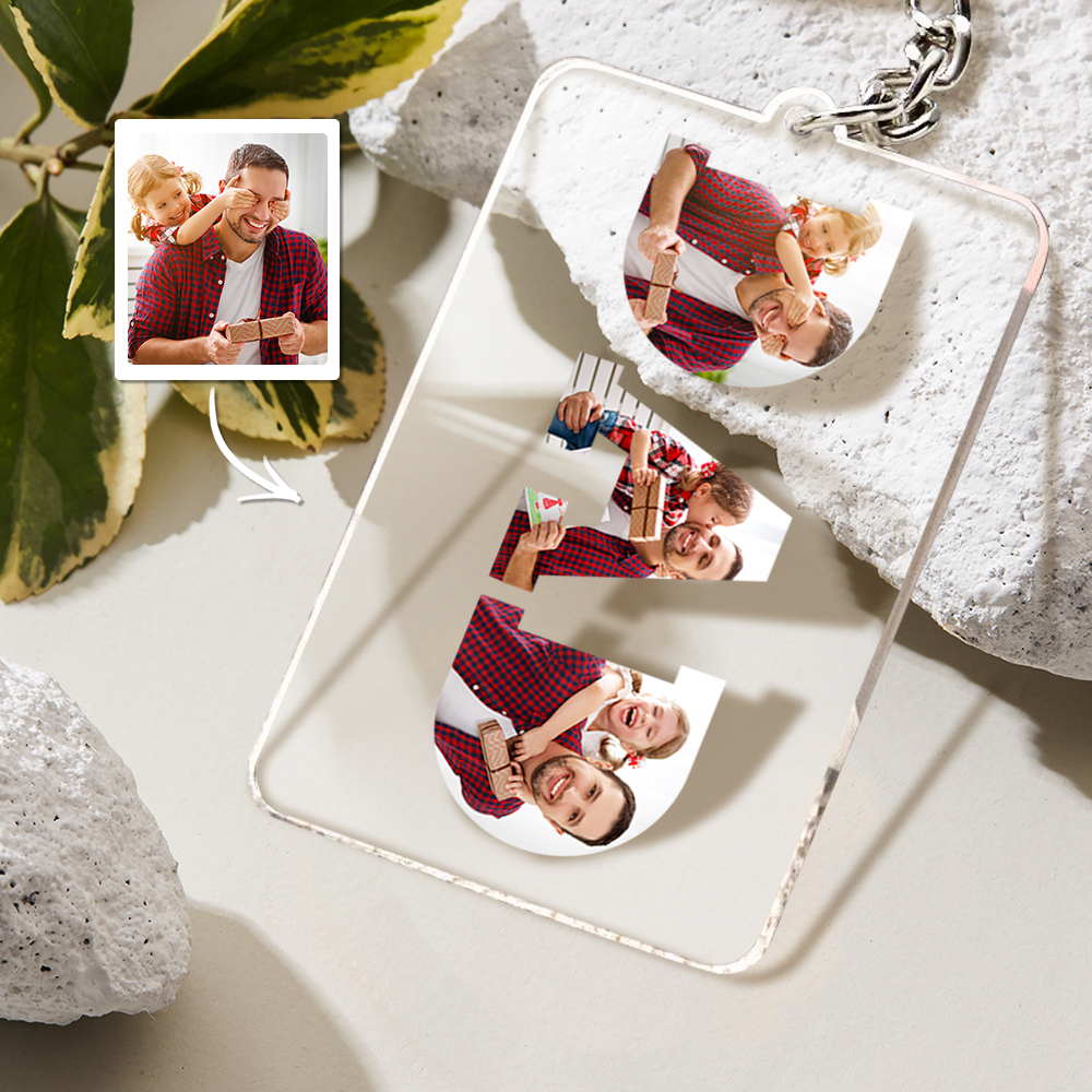 Porte-clés Personnalisé En Acrylique Avec Photo, Cadeau D'anniversaire, Cadeau Spécial Pour La Fête Des Pères Pour Papa - soufeelfr