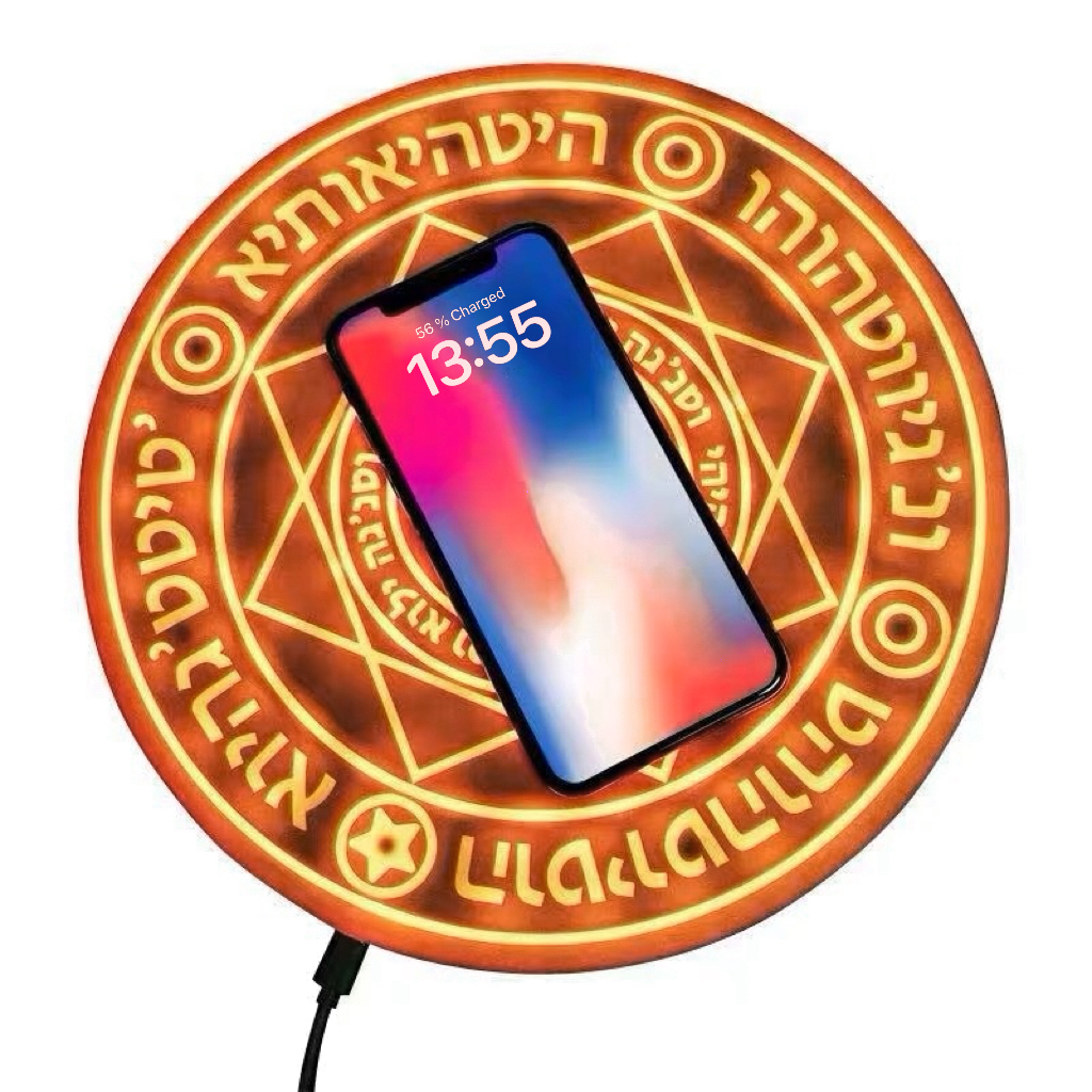 Chargeur Magnétique Sans Fil Magic Circle, Chargeur De Téléphone Led, Décoration De Bureau - soufeelfr