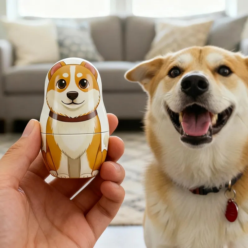 Poupée Russe Personnalisée Avec Portrait Et Effet D'aperçu - Portrait De Famille Personnalisé Style Dessin Animé - Cadeau Photo De Noël