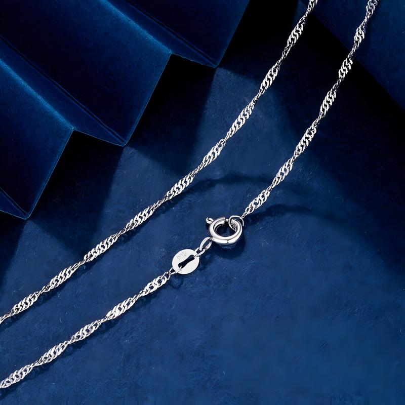 Chaîne Vague D'eau 45 Cm Argent - soufeelfr