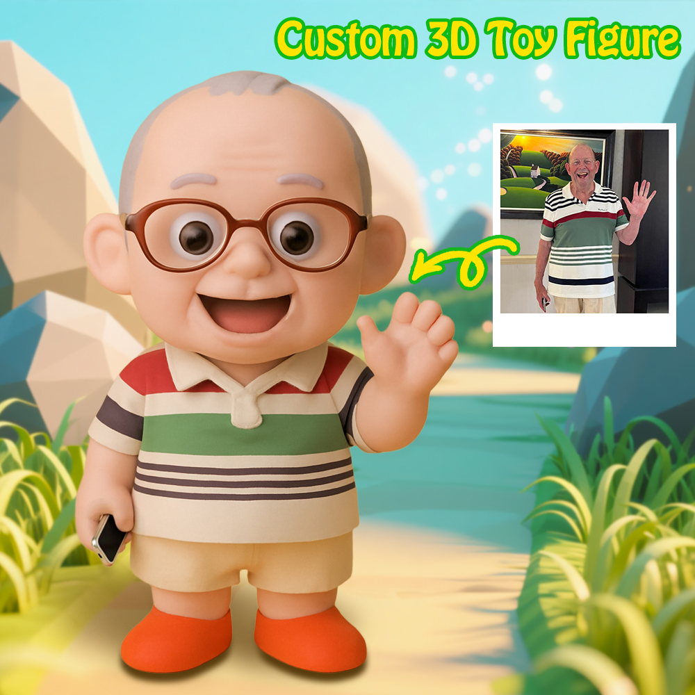 Figurine 3d Personnalisée Transformez Votre Photo En Un Cadeau Unique Pour La Fête Des Pères Pour Papa Ou Grand-père - soufeelfr
