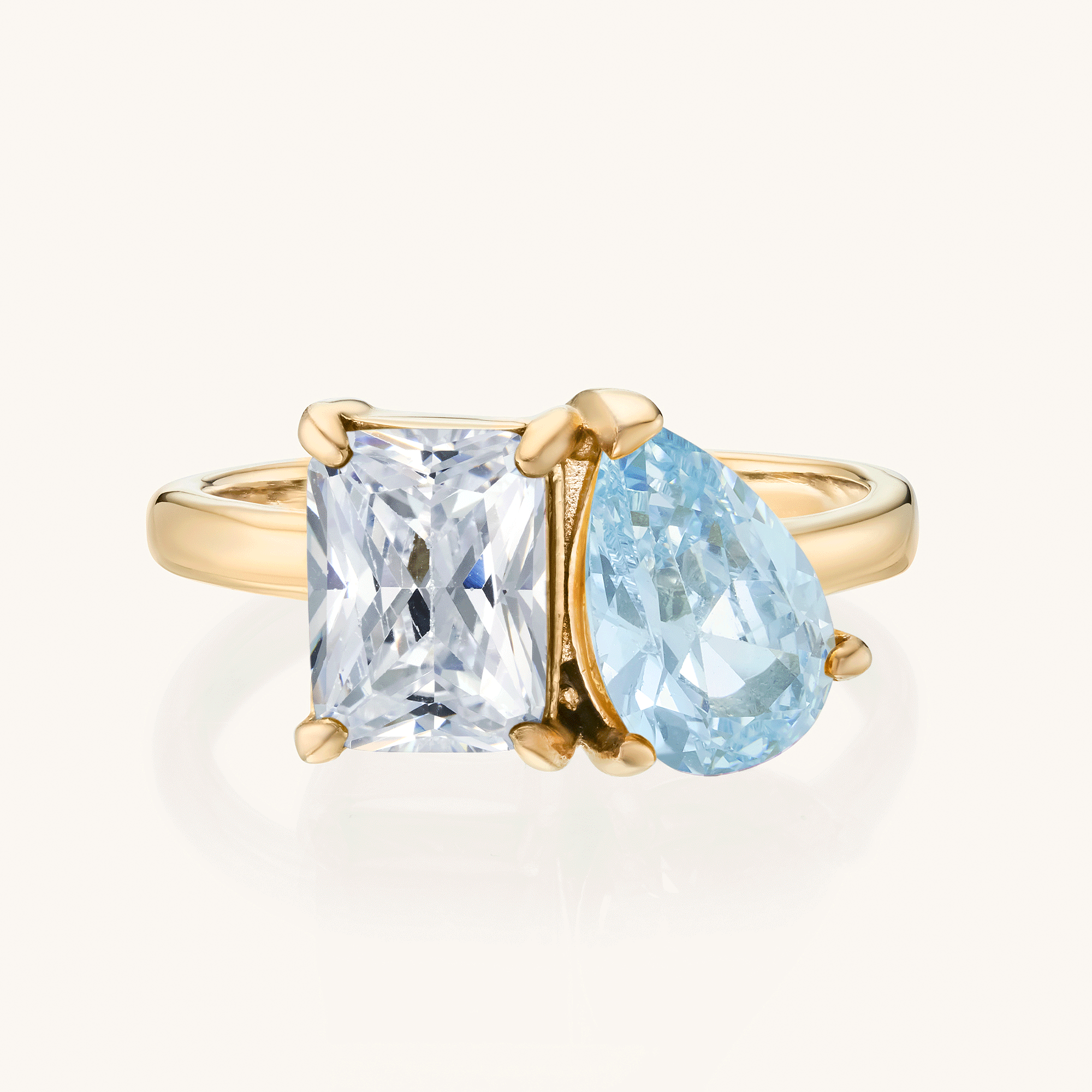 Bague Toi Et Moi Pierre De Naissance Personnalisée Deux Pierres Pour Couples - Cadeau Saint-valentin Pour Elle - soufeelfr