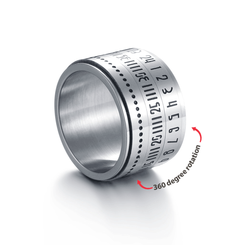 Bague D'anxiété Avec Chiffres Arabes, Chiffres Romains Gravés, Bijoux Rotatifs Pour Hommes - soufeelfr