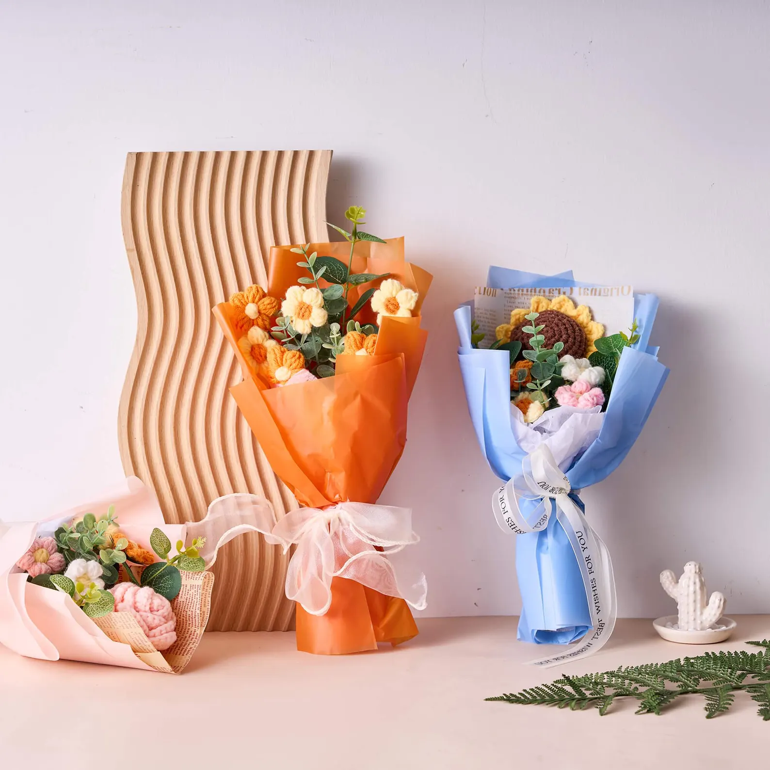 Fleurs Au Crochet, Tournesol Au Crochet, Roses Faites À La Main, Bouquet De Fleurs Tricotées, Cadeau D'anniversaire Pour Elle - soufeelfr