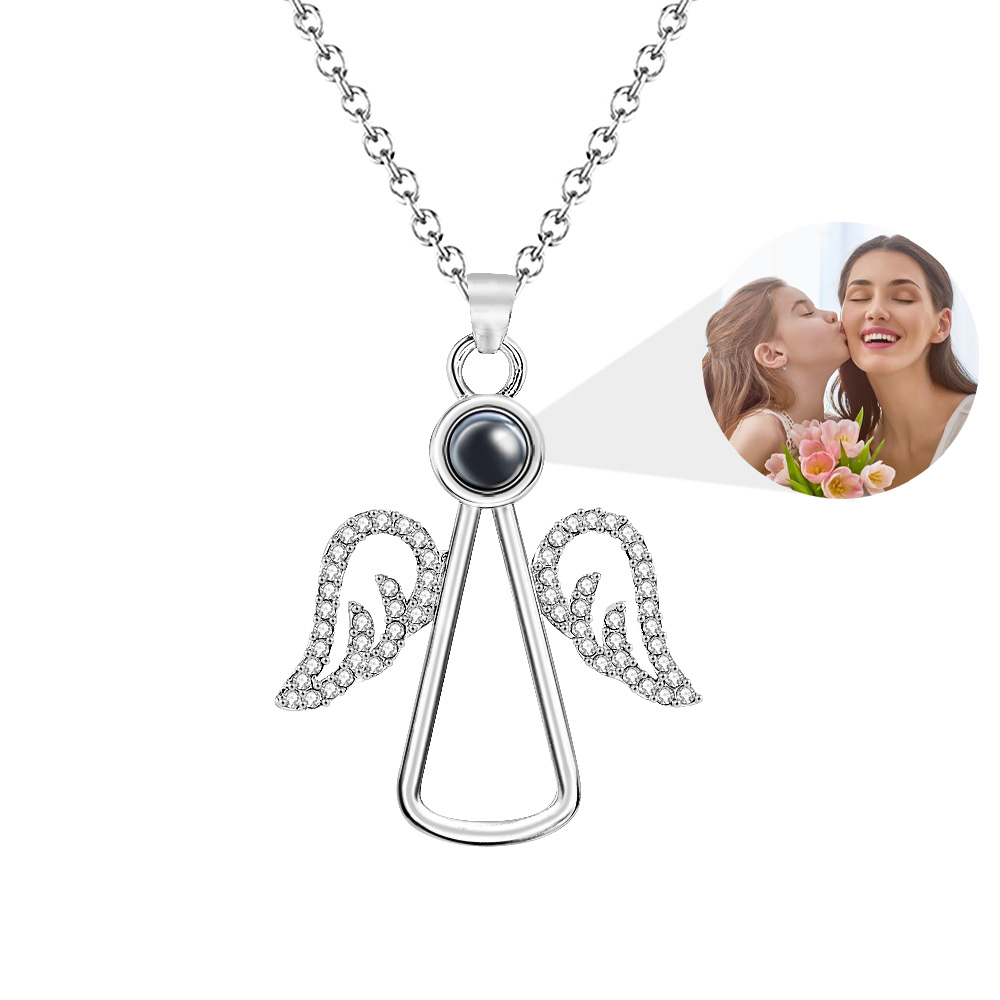 Collier Photo D'ange, Collier De Projection Personnalisé, Cadeaux De Fête Des Mères - soufeelfr