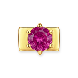 Breloque En Or Avec Diamant Rond Rose -